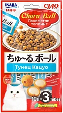 INABA CIAO Churu Ball Лакомство-топпинг Тунец Кацуо